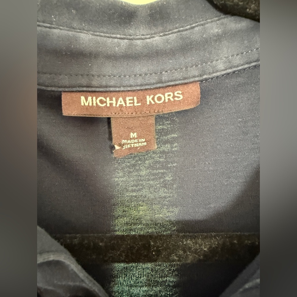 Michael Kors Midnight Navy Cotton Polo Shirt | Classic Slim Fit | Men’s Size M - Picture 7 of 8